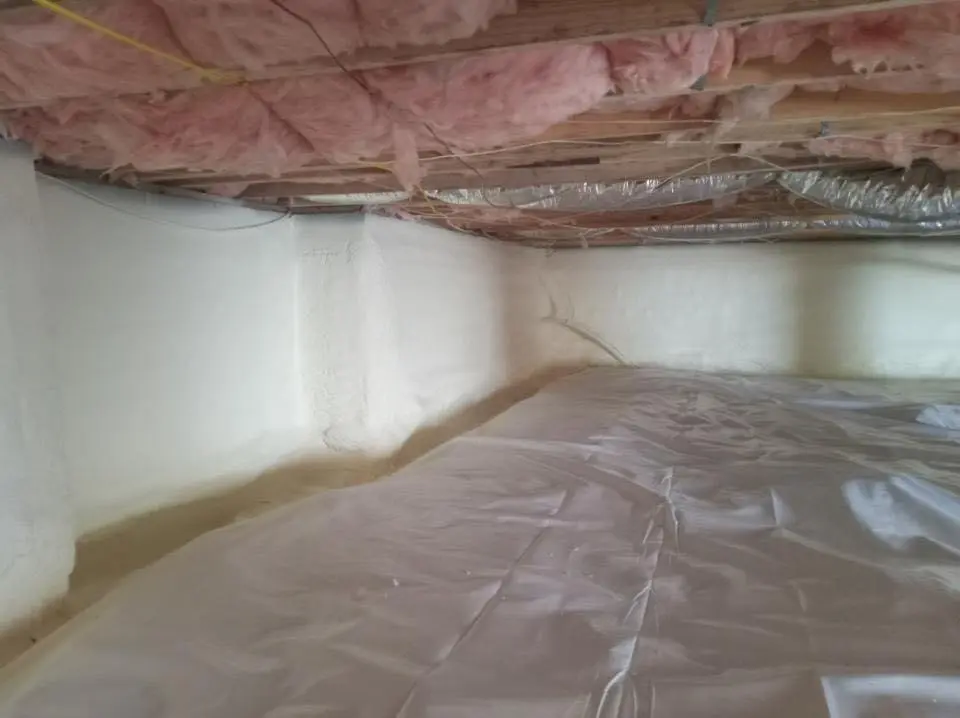 Crawl space encapsulation with closed-cell spray foam for Attic Insulation in Cambria